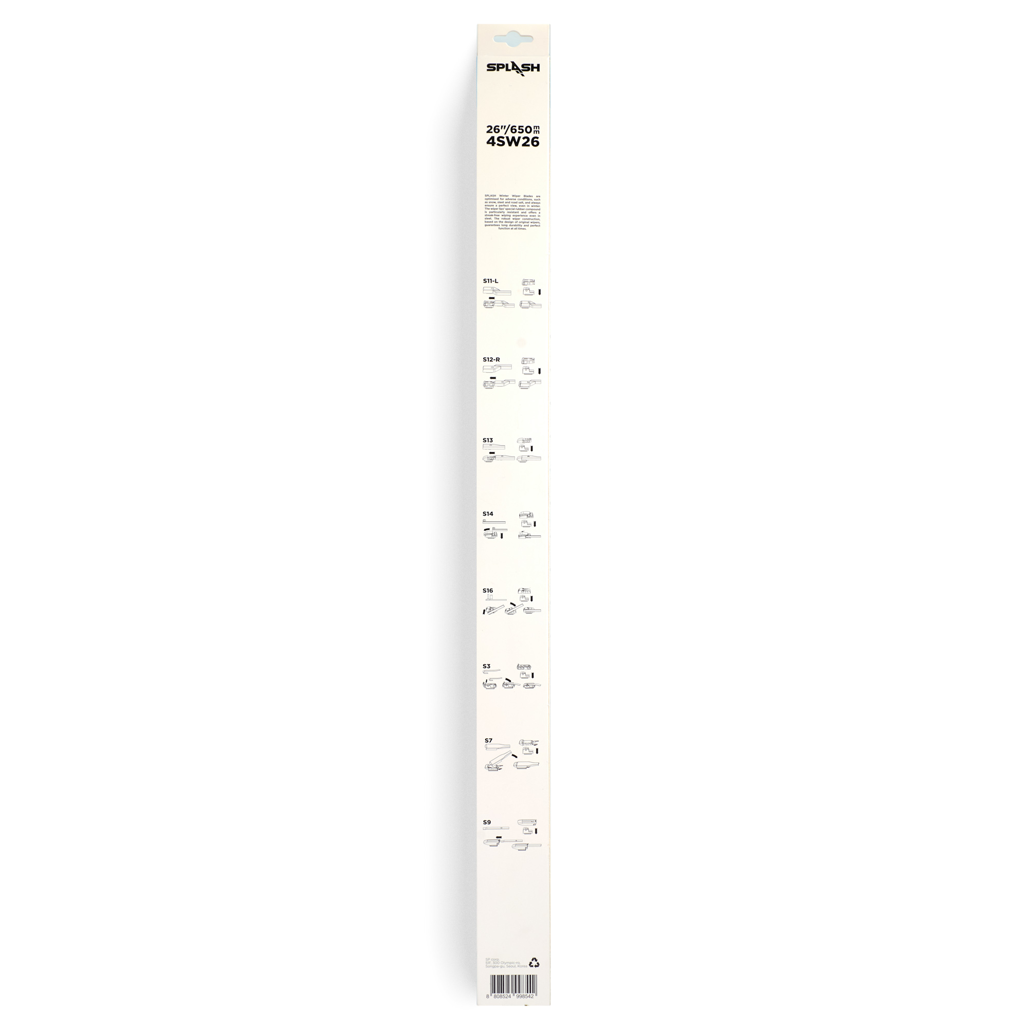 Щетка стеклоочистителя зимняя SPLASH 650mm (26'') 4SW26
